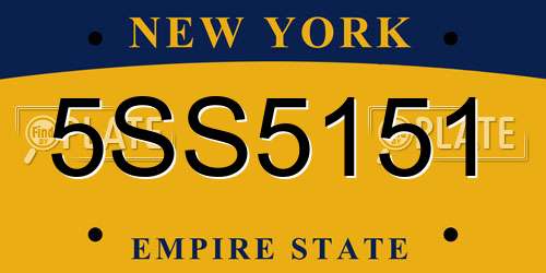 5SS5151 New York License Plate