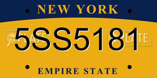 5SS5181 New York License Plate