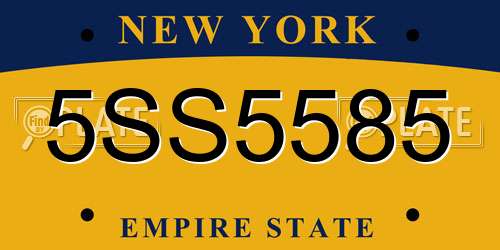 5SS5585 New York License Plate
