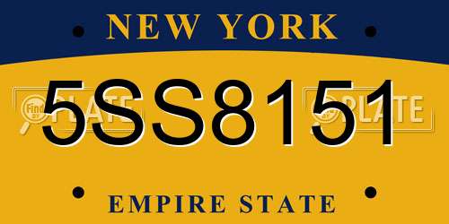 5SS8151 New York License Plate