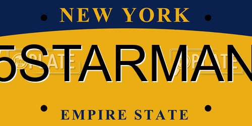 5STARMAN New York License Plate