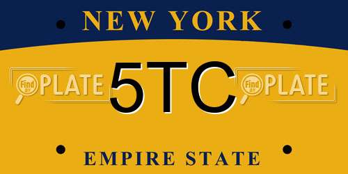 5TC New York License Plate