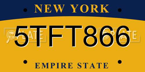 5TFT866 New York License Plate