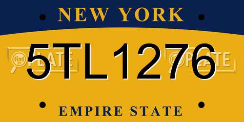 5TL1276 New York License Plate