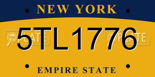 5TL1776 New York License Plate