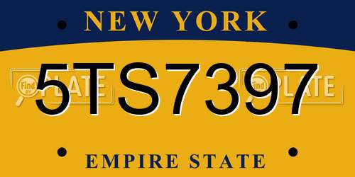 5TS7397 New York License Plate