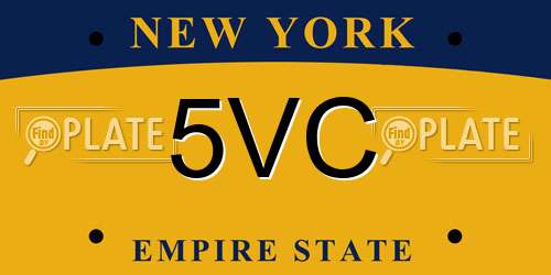 5VC New York License Plate