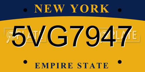 5VG7947 New York License Plate