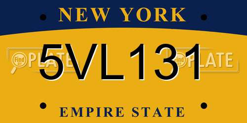 5VL131 New York License Plate
