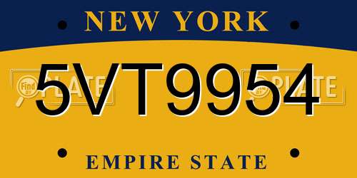 5VT9954 New York License Plate