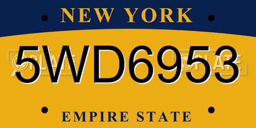 5WD6953 New York License Plate