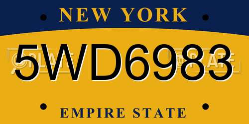 5WD6983 New York License Plate