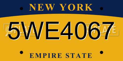 5WE4067 New York License Plate