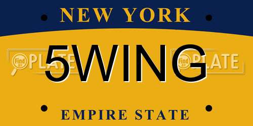 5WING New York License Plate