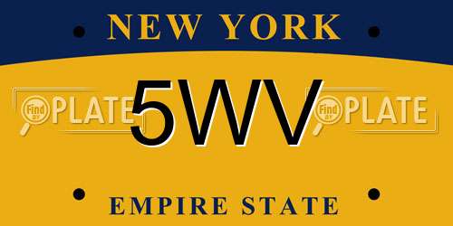 5WV New York License Plate