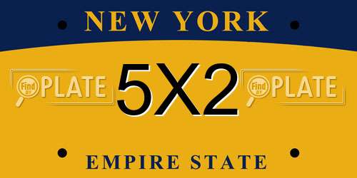 5X2 New York License Plate