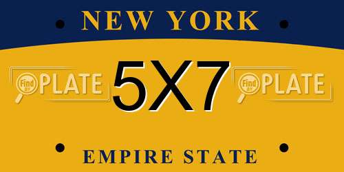 5X7 New York License Plate