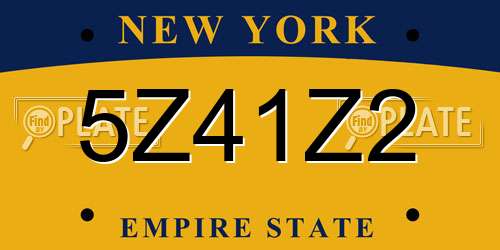 5Z41Z2 New York License Plate