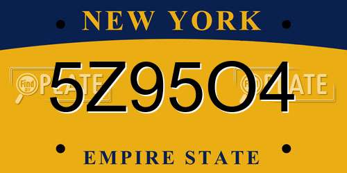 5Z95O4 New York License Plate