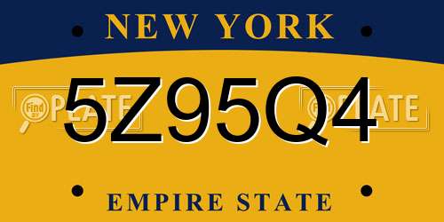 5Z95Q4 New York License Plate