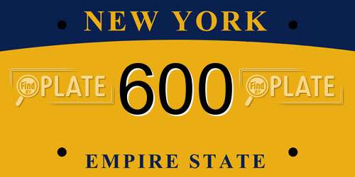 600 New York License Plate