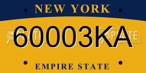 60003KA New York License Plate