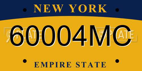 60004MC New York License Plate