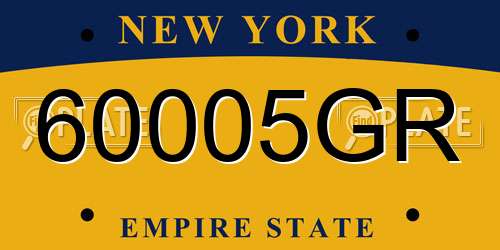 60005GR New York License Plate