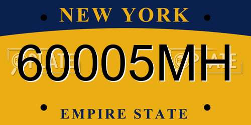 60005MH New York License Plate