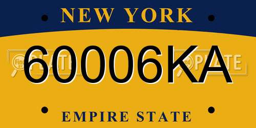 60006KA New York License Plate