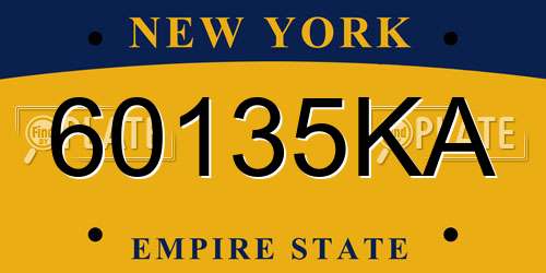 60135KA New York License Plate