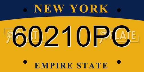 60210PC New York License Plate