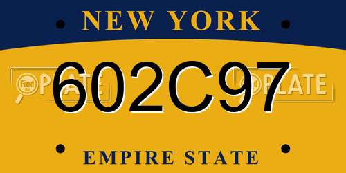 602C97 New York License Plate