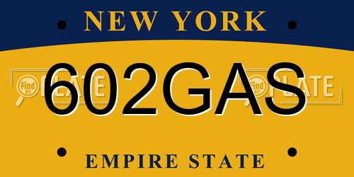 602GAS New York License Plate
