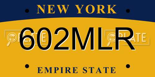 602MLR New York License Plate