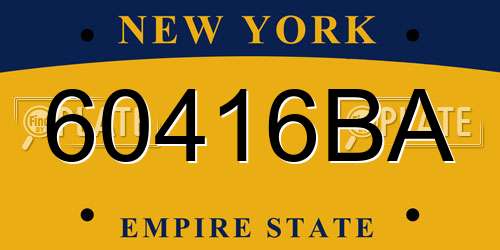 60416BA New York License Plate