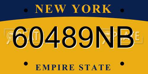 60489NB New York License Plate