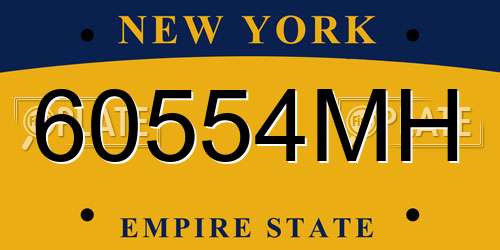 60554MH New York License Plate