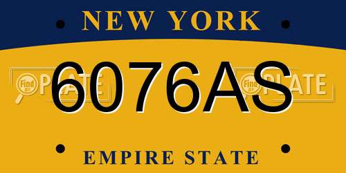 6076AS New York License Plate