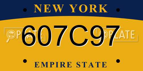 607C97 New York License Plate