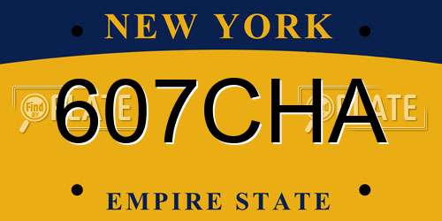 607CHA New York License Plate