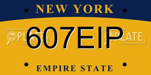 607EIP New York License Plate