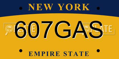 607GAS New York License Plate