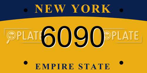 6090 New York License Plate