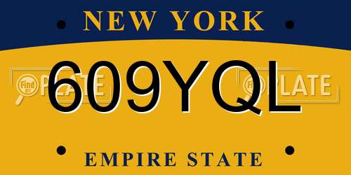 609YQL New York License Plate
