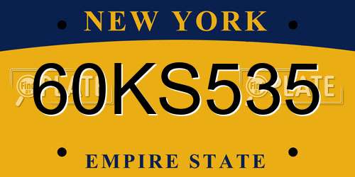 60KS535 New York License Plate