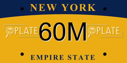 60M New York License Plate