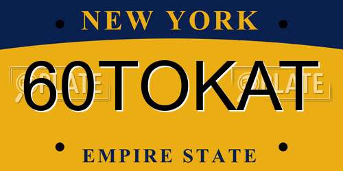 60TOKAT New York License Plate