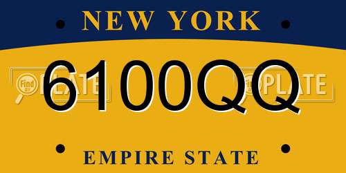6100QQ New York License Plate