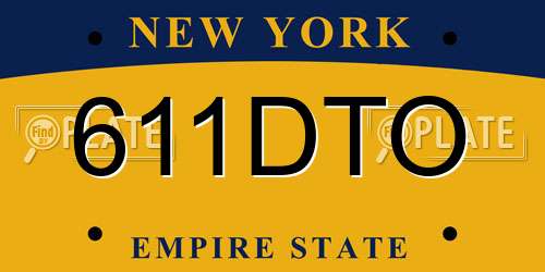 611DTO New York License Plate